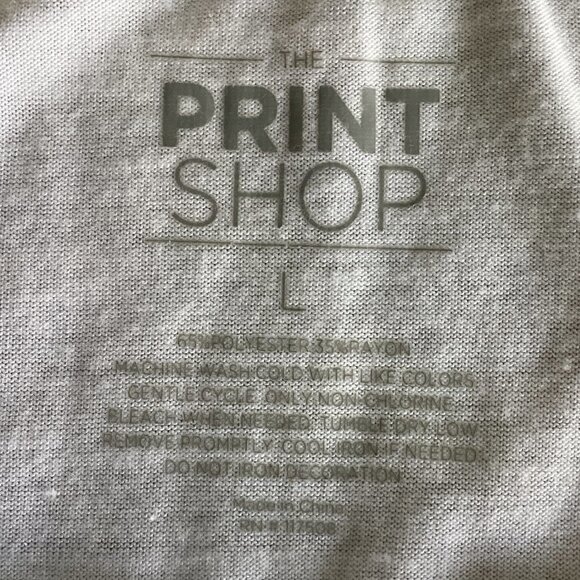 The Print Shop Graphic Tee Patriotic USA Flag Blue Tie Dye Sz L #71E - Picture 5 of 5